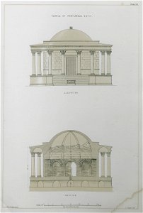Temple of Portumnus, Ostia Elevation Section - Texier Charles - 1864