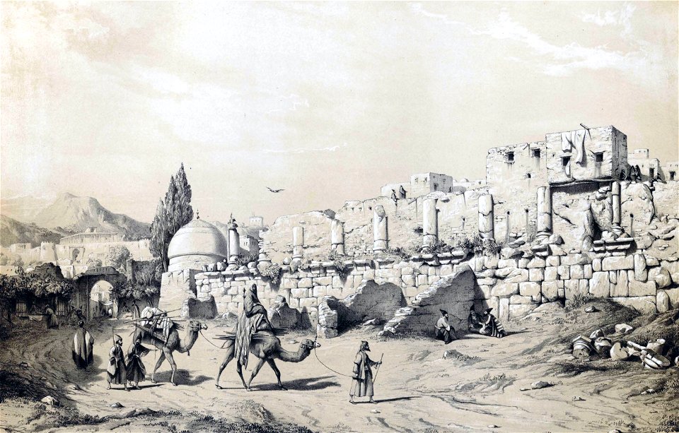 Temple of Anahita by Eugène Flandin