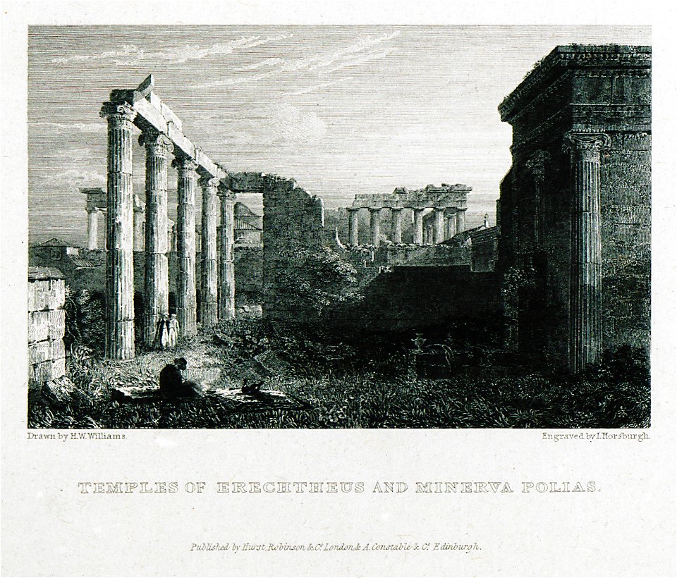 Temples of Erechtheus and Minerva Polias - Williams Hugh William - 1829