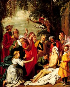The Raising of Lazarus by David Teniers the Elder. Free illustration for personal and commercial use.