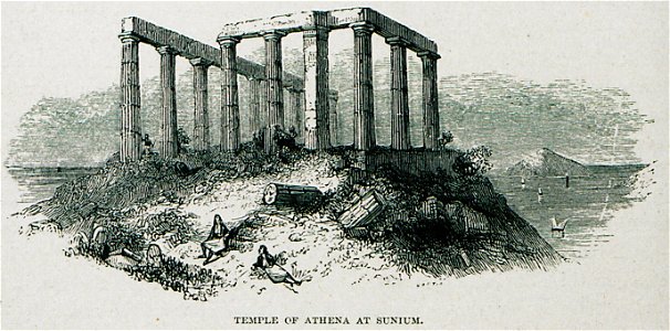 Temple of Athena at Sunium - Wordsworth Christopher - 1882. Free illustration for personal and commercial use.