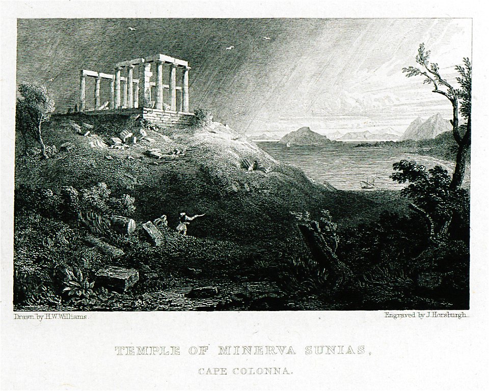 Temple of Minerva Sunias, Cape Colonna - Williams Hugh William - 1829