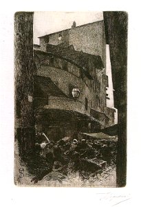 Telemaco Signorini acquaforte, Santa Maria della Tromba, 1874