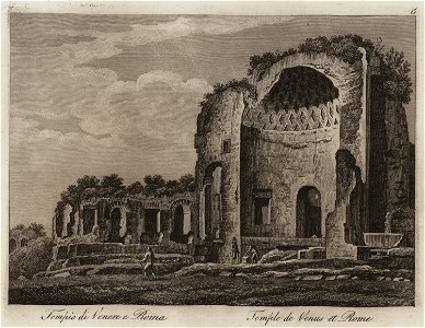 Tempio di Venere e Roma - Li Monumenti Piú Celebri Di Roma Antica E Moderna Disegnati Da Vero Ed Incisi Dai Migliori Artisti Rome Presso Po - 1850