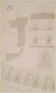 Temple of Apollo at Bassae - Entablature of the order of the peristyle and roof Fig 1- Section through the frieze and co - Cockerell Charles Robert Kinnard William Donaldsonthomas Leverton Jenkins William Railton William - 1830