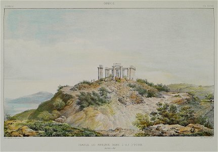 Temple de Minerve dans l'ile de Égine - Rey Etienne - 1867