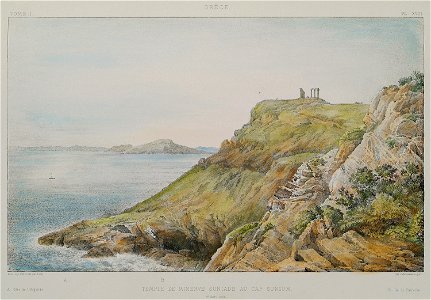 Temple de Minerve Suniade au cap Sunium - Rey Etienne - 1867