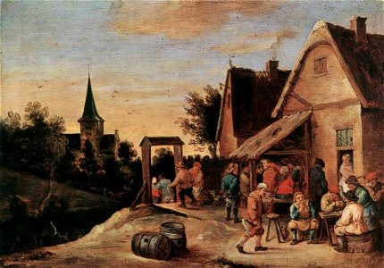 Teniers Elder Village Feast. Free illustration for personal and commercial use.