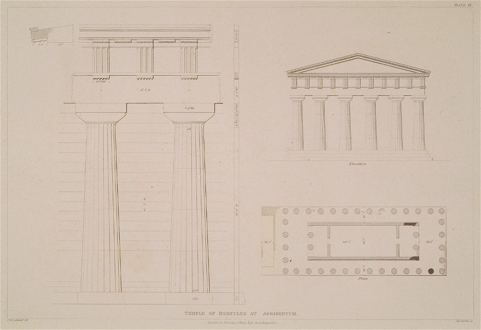 Temple of Hercules at Agrigentum - Cockerell Charles Robert Kinnard William Donaldsonthomas Leverton Jenkins William Railton William - 1830