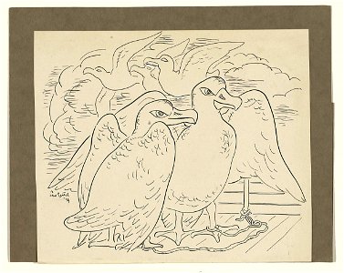 Tekening voor Baudelaire's 'L'Albatros'