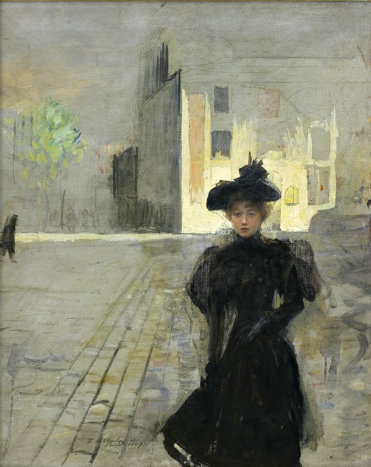 Teodor Axentowicz - Samotna w mieście 1887