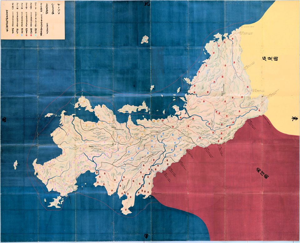 Tenpō Kuniezu - Nagato Province (National Archives of Japan)