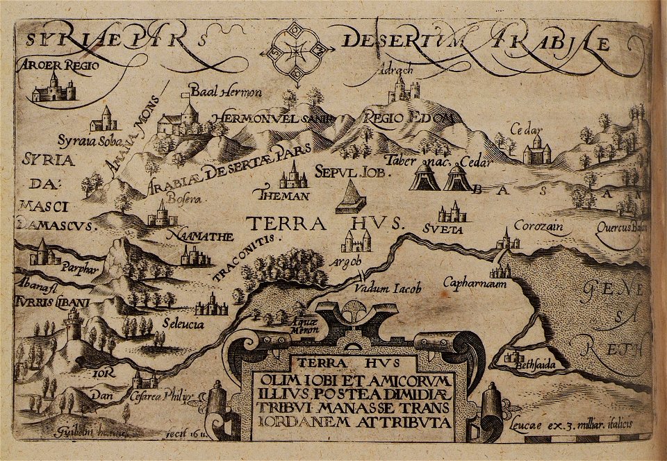 Terra Hus olim Iobi et amicorum illius Postea Dimidiae tribui Manasse trans Iordanem attributa - Cootwijck Johannes Van - 1619