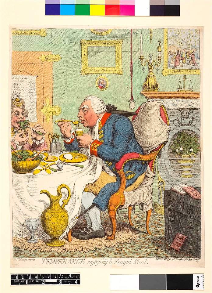 Temperance enjoying a frugal meal (BM 1851,0901.617 1)