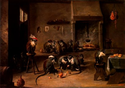 David Teniers (II) - Apes in the Kitchen - WGA22060