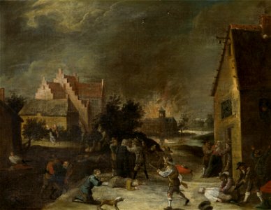 David Teniers de Jonge - Plundering van een dorp (Groeningemuseum)