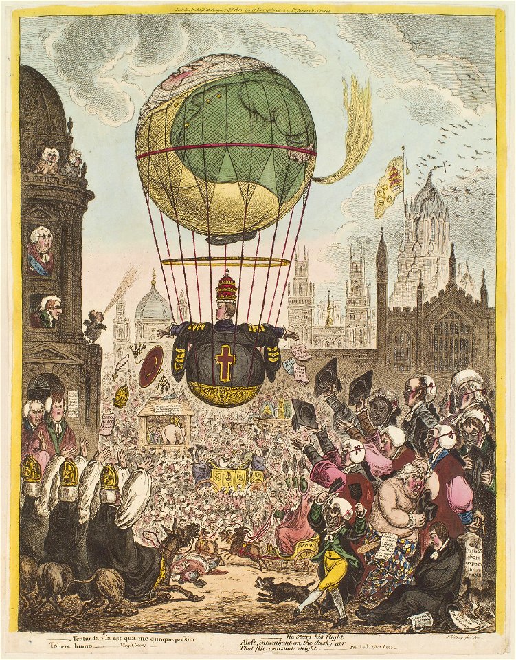 Tentanda via est qua me quoque possim tollere humo by James Gillray