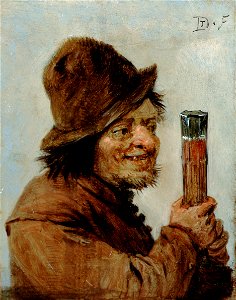 Teniers, David the younger - A Peasant holding a Glass - Google Art Project