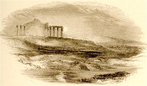 Temple of Zeus Olympius, from the Ilissuss, from a Sketch by CR Cockerell, RA - Wordsworth Christopher - 1882. Free illustration for personal and commercial use.