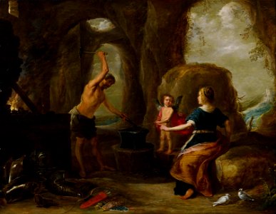 David Teniers, the Elder - Venus Visiting Vulcan’s Forge - Google Art Project. Free illustration for personal and commercial use.