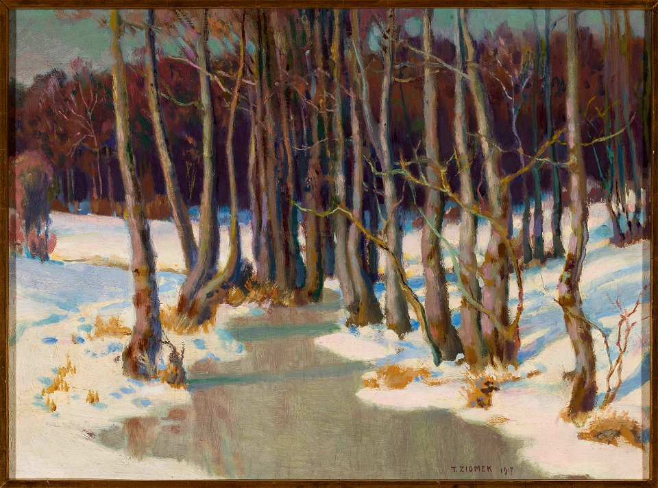 Teodor Ziomek - Forest stream in winter - MP 917 MNW - National Museum in Warsaw