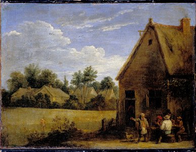 Teniers, David the younger - Cottage with Peasants playing Cards - Google Art Project