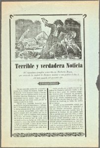 Terrible y verdadera noticia del espantoso ejemplar ocurrido con Norberta Reyes, que cerca de la ciudad de Zamora LCCN99615894