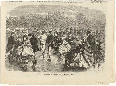 The Illustrated London News, Supplement, 6 Feb. 1869 Skating on the lake of Suresn, RP-P-2009-2683. Free illustration for personal and commercial use.