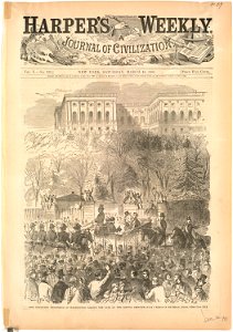 The Inaugural procession at Washington passing the gate of the Capital Grounds (Boston Public Library)