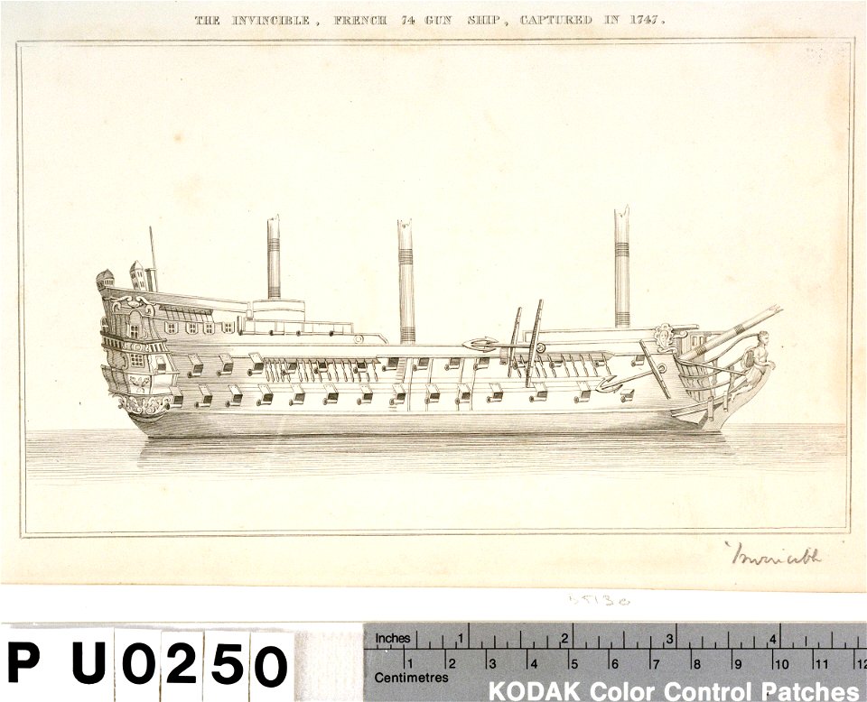 The Invincible, French 74 Gun Ship, Captured in 1747 RMG PU0250