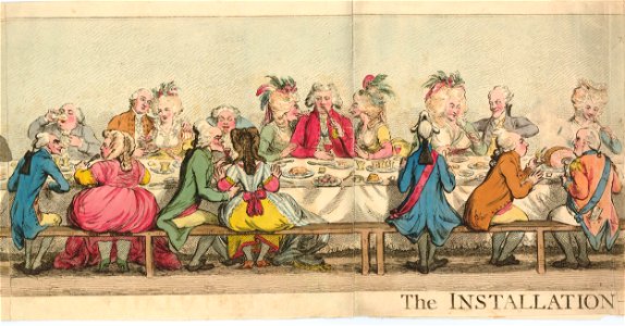 The installation-supper, as given at the Pantheon, by the Knights of the Bath on the 26th of May, 1788 (BM 1851,0901.412 1)