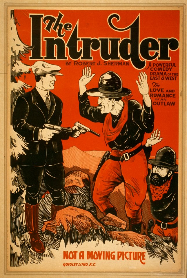 The intruder a powerful comedy drama of the East & West - the love and romance of an outlaw - by Robert J. Sherman. LCCN2014635961