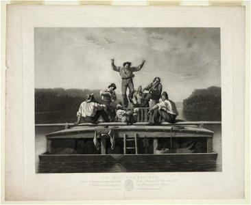 The jolly flat boat men - painted by G.C. Bingham, esq. ; engraved by T. Doney ; printed by Powell & Co. LCCN96516487