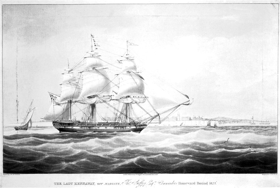 The Lady Kennaway off Margate - homeward bound 1827 RMG A6406