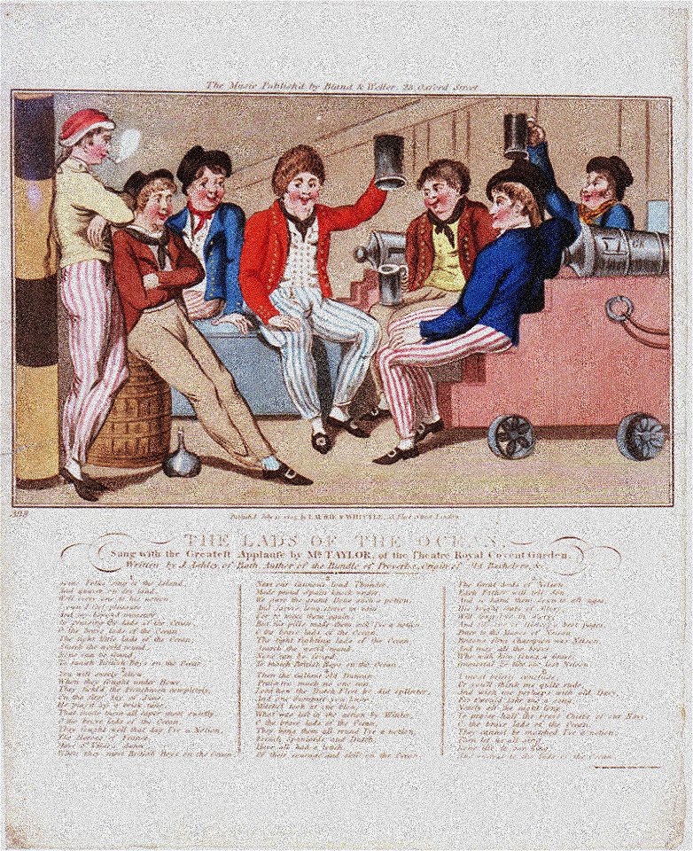 The Lads of the Ocean, Sung with the Greatest Applause by Mr Taylor, of the Theatre Royal Covent Garden (caricature) RMG PW3789