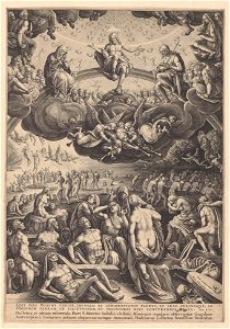 The Last Judgement print by Stradanus, S.II 10953, Prints Department, Royal Library of Belgium