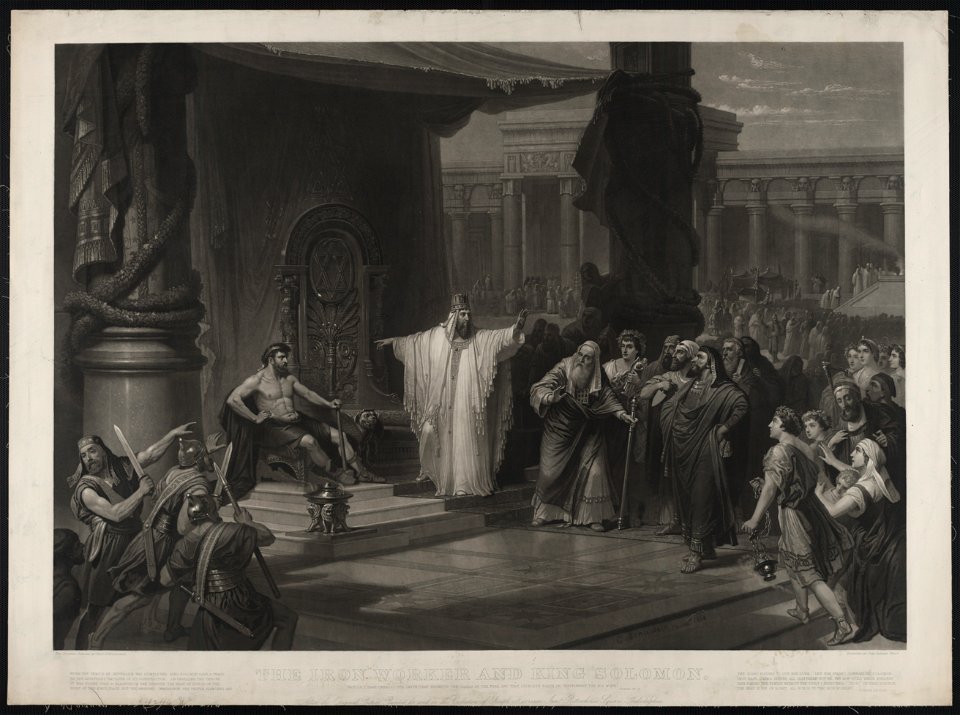 The iron worker and King Solomon - the original painted by Prof. C. Schussele ; engraved by John Sartain, Phila. LCCN2003663993