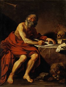 The Vision of St Jerome (Claude Vignon) - Nationalmuseum - 22477. Free illustration for personal and commercial use.