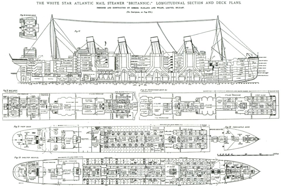The White Star Atlantic Mail Steamer Britannic (deck plans) - Free ...