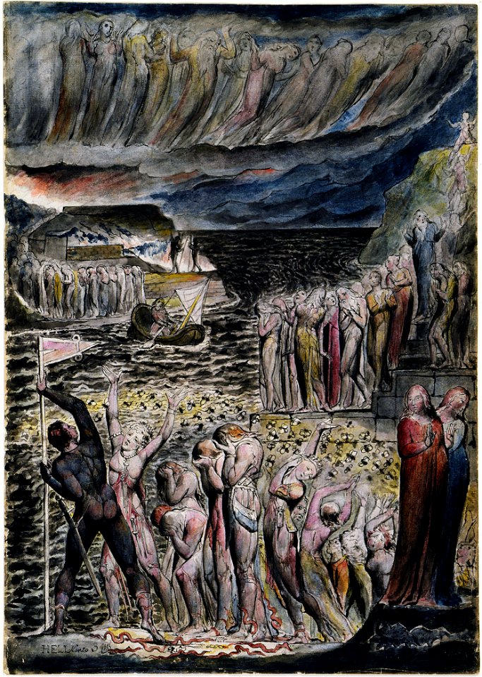 The Vestibule of Hell and Souls Mustering to Cross the Acheron Blake