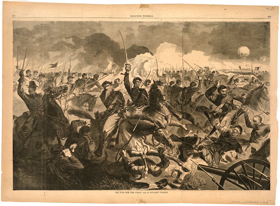 The War for the Union 1862 -- A cavalry charge (Boston Public Library)