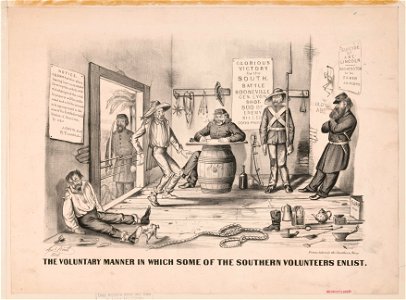 The voluntary manner in which some of the Southern volunteers enlist - Thos. Worth, del. LCCN2003674597