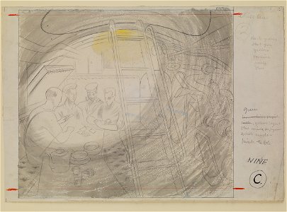 The Ward (Mess) Room (from the 'Submarines' series) - Drawing PT0740