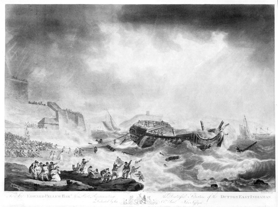 The Wreck of the East Indiaman 'Dutton' in Plymouth Sound, 26 January 1796 RMG A8968