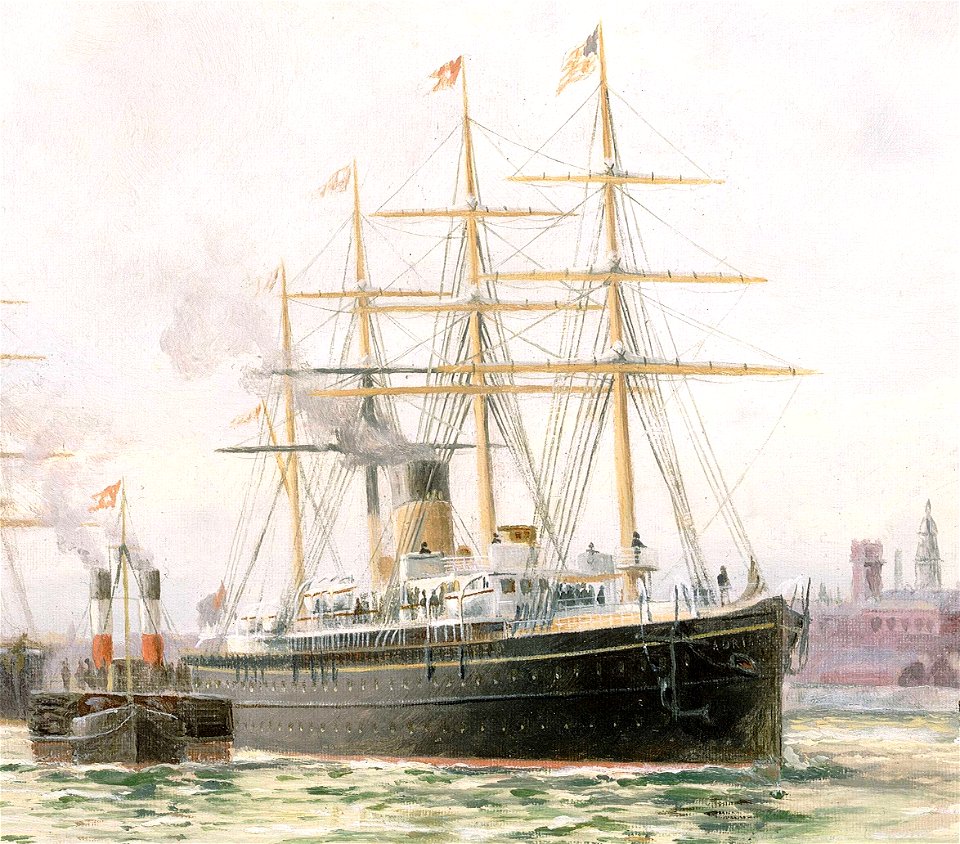 The White Star Line steamship 'Adriatic' leaving Liverpool (crop)