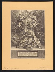 The Virgin Adoring The Child s.d print by Stradanus, S.I 54329, Prints Department, Royal Library of Belgium