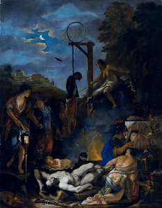 The witches' Sabbath by moonlight, by Domenicus van Wijnen, called Ascanius