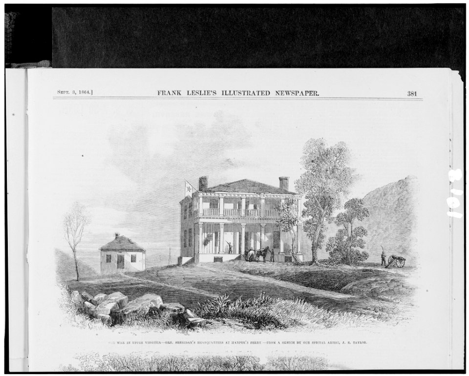 The war in upper Virginia - Gen. Sheridan's headquarters at Harper's Ferry - from a sketch by J.E. Taylor. LCCN94515335