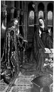 The Waning of the Middle Ages plate 10 - The Annunciation by Jan van Eyck