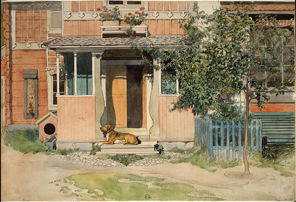 The Veranda. From A Home (26 watercolours) (Carl Larsson) - Nationalmuseum - 24203